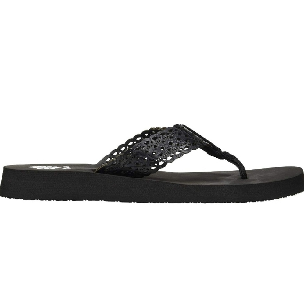 YELLOW BOX WALLY BLACK FLIP FLOPS SANDALS MEDIUM WIDTH NEW IN BOX - Picture 7 of 7